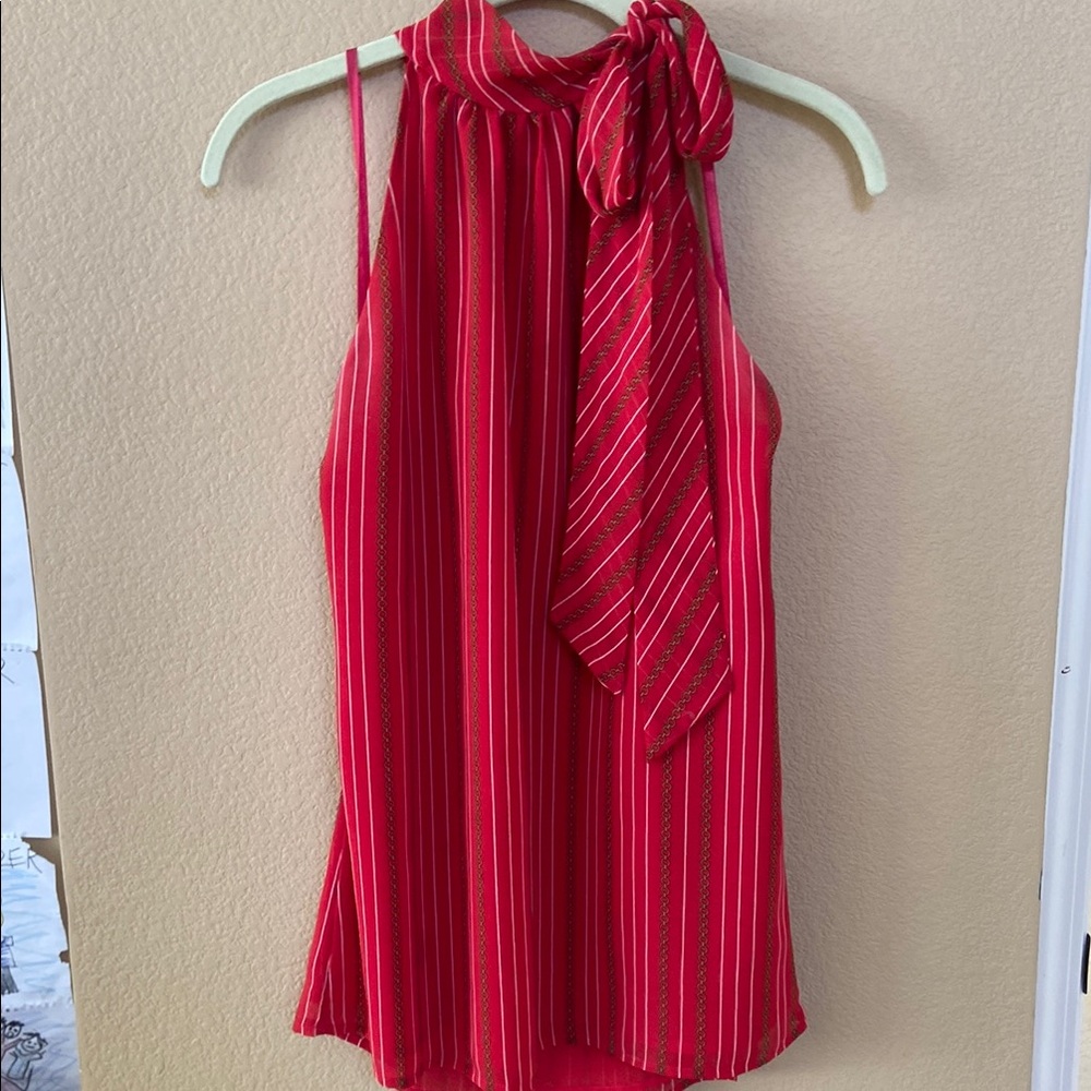 Banana Republic Elegant Red Striped Women's Top